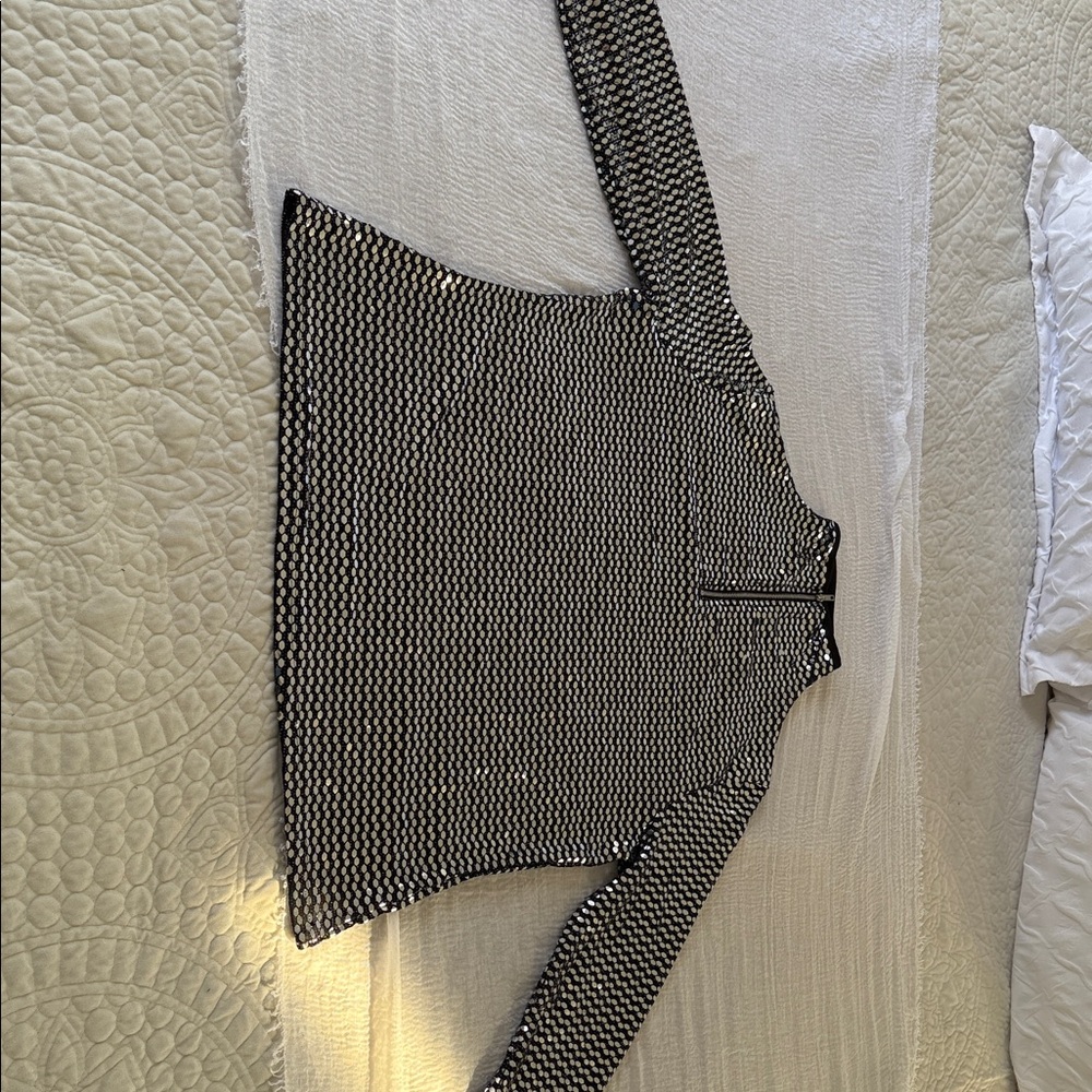 New York & Company Monochrome Patterned Blouse